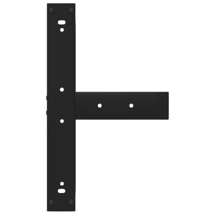 Крака за бар маса, Т-образни, 2 бр., черни, 60x35x(110-111) см, стомана