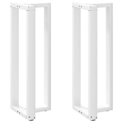 Крака за бар маса, Т-образни, 2 бр., бели, 40x35x(110-111) см, стомана