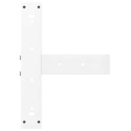 Крака за бар маса, Т-образни, 2 бр., бели, 40x35x(110-111) см, стомана