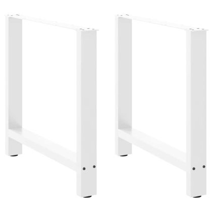 Крака за трапезна маса, бели, 2 бр., 80 x (72-73) см, стомана
