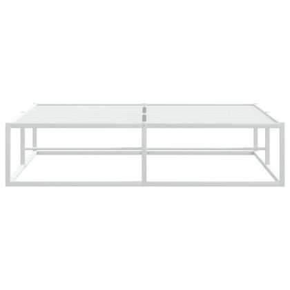 Рамка за легло без матрак Бяла 140x200 cm Метал