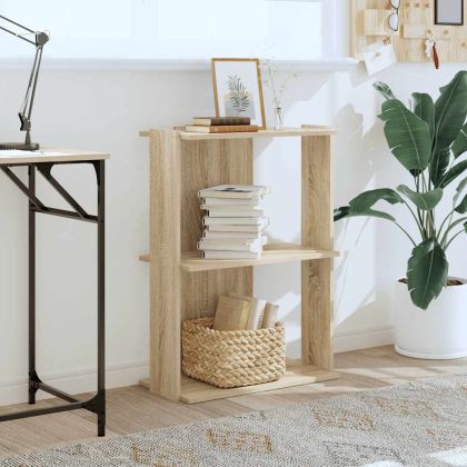 Библиотека 3 рафта сонома дъб 60x30x80 см инженерно дърво