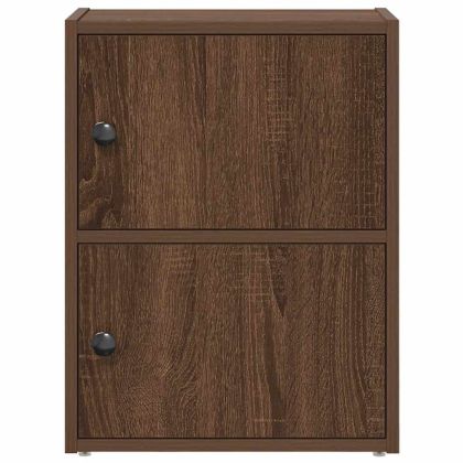 Библиотека, Кафяв дъб, 40x24x52 см, инженерно дърво