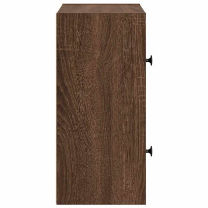 Библиотека, Кафяв дъб, 40x24x52 см, инженерно дърво