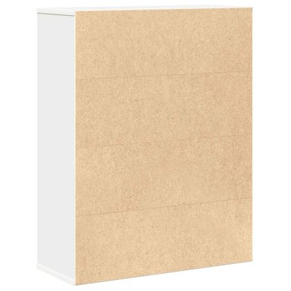 Библиотека, бяла, 60x24x76,5 см, инженерно дърво