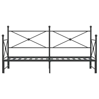 Дневна спалня с багажник без матрак Черно 90x200 cm Стомана