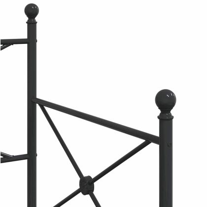 Дневна спалня с багажник без матрак Черно 90x200 cm Стомана