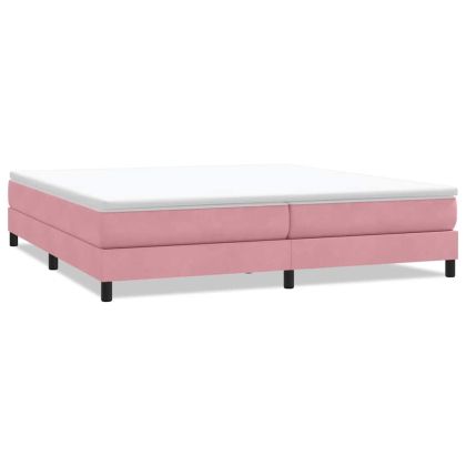 Box Spring легло без матрак розово 200x210 cm кадифе
