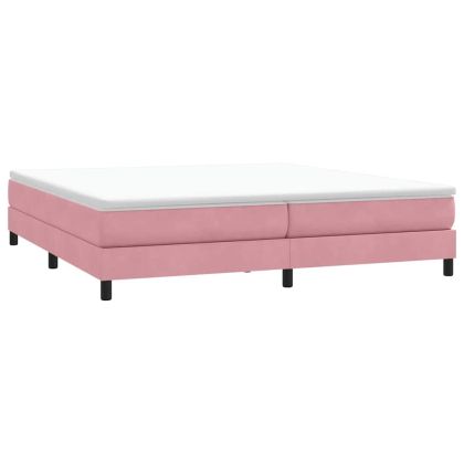 Box Spring легло без матрак розово 200x210 cm кадифе