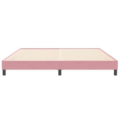 Box Spring легло без матрак розово 200x210 cm кадифе