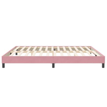 Box Spring легло без матрак розово 200x210 cm кадифе