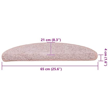 Изтривалки за стълби, 30 бр., 65x21x4 см, светлорозови, полукръгли, големи