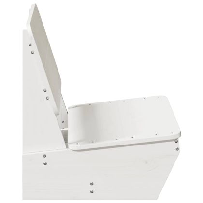 Градински стол, бял, 60x64x70,5 см, борово дърво масив