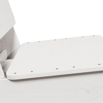 Градински стол, бял, 60x64x70,5 см, борово дърво масив