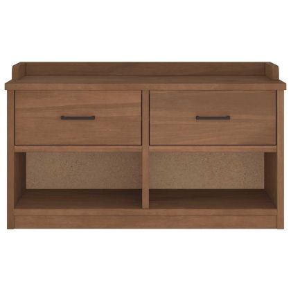 vidaXLL Пейка за антре SANDNES 87x40x50 cm Масивна дървесина Бор