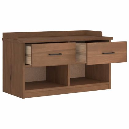 vidaXLL Пейка за антре SANDNES 87x40x50 cm Масивна дървесина Бор