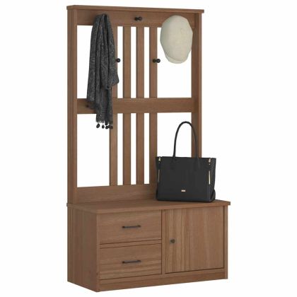 vidaXLL Дърво за антре SANDNES 87x40x159,5 cm масивна дървесина бор