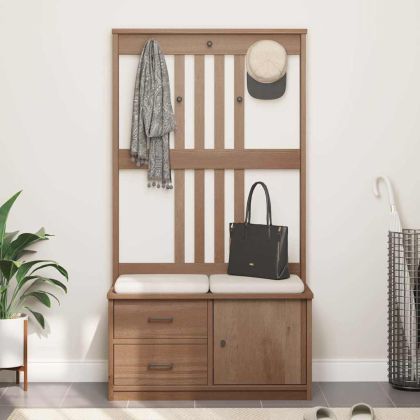 vidaXLL Дърво за антре SANDNES 87x40x159,5 cm масивна дървесина бор