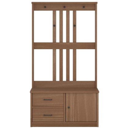 vidaXLL Дърво за антре SANDNES 87x40x159,5 cm масивна дървесина бор