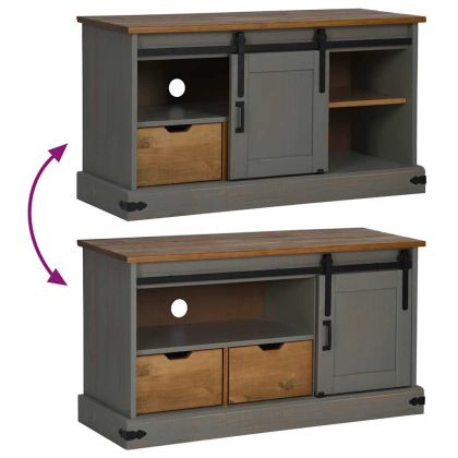 ТВ шкаф HALDEN с плъзгаща се врата сива 110x40x60 cm