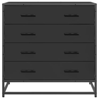 Шкаф с чекмеджета Черен 70x41x70 cm Инженерна дървесина