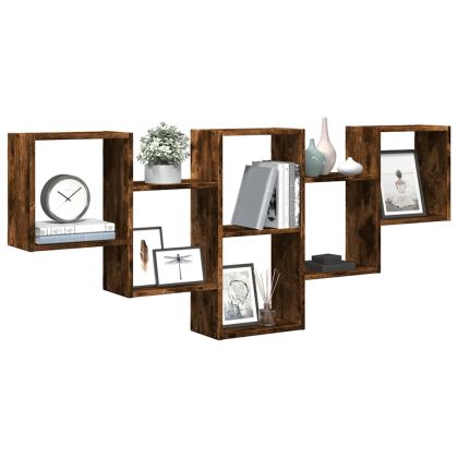 Стенна етажерка опушен дъб 159x18x66 cm Инженерна дървесина