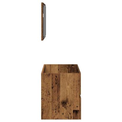 Шкаф за баня с огледало Стара дървесина Инженерна дървесина