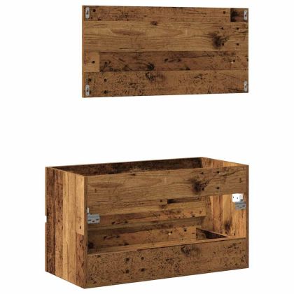 Шкаф за баня с огледало Стара дървесина Инженерна дървесина