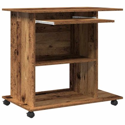 Компютърно бюро от старо дърво 80x50x75 cm Инженерна дървесина