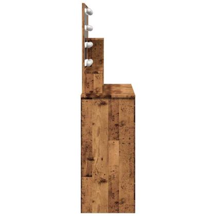 Тоалетка с LED Старо дърво 86,5x35x136 cm