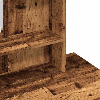 Тоалетка с LED Старо дърво 86,5x35x136 cm