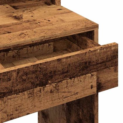 Тоалетка с LED Старо дърво 74,5x40x141 cm