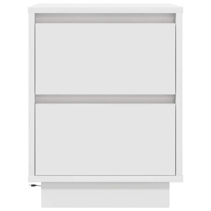 Нощно шкафче с LED осветление бяло 38x34x50 cm