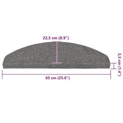 Самозалепващи стелки за стъпала, 30 бр, сиви, 65x22,5x3,5 см