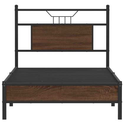 Рамка за легло без матрак кафяв дъб 75x190 см инженерно дърво