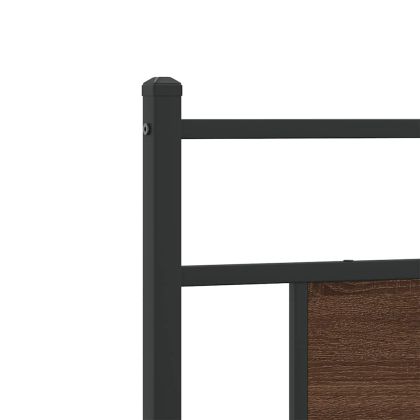 Рамка за легло без матрак кафяв дъб 75x190 см инженерно дърво