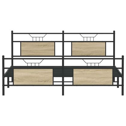 Метална рамка за легло, без матрак, сонома дъб, 160x200 см