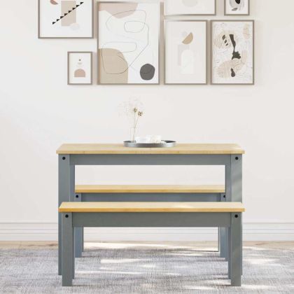 Трапезен комплект от 3 части Panama, сив бор масив