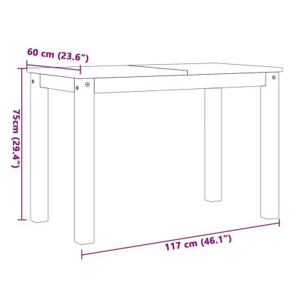 Трапезен комплект от 3 части Panama, сив бор масив
