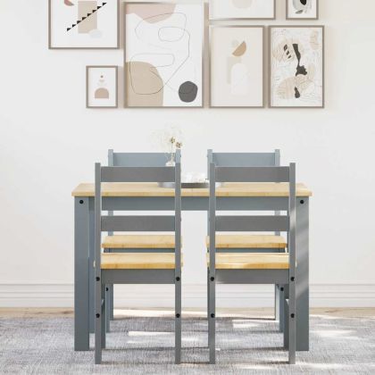 Трапезен комплект от 5 части Panama, сив бор масив