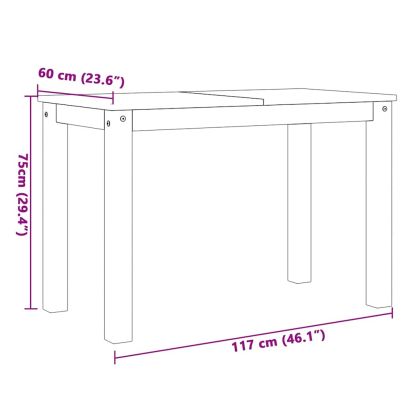 Трапезен комплект от 5 части Panama, сив бор масив