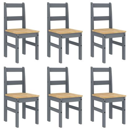 Трапезен комплект от 7 части Panama, сив бор масив