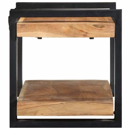 Стенен рафт 70x33x35 cm Масивна дървесина Акация