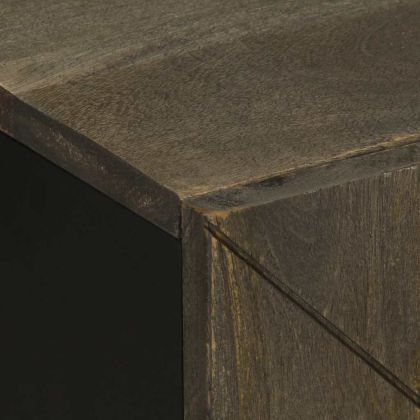 Комплект мебели за баня от 2 части Черно масивно дърво Манго