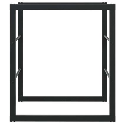 Стойка за дърва за огрев черна 55x30x61 cm стомана