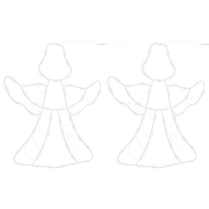 Коледни светлини Ангел силует 2 бр. 50 светодиода топло бяло