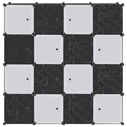 Органайзер за съхранение на кубчета с 16кубчета и висящи пръчки