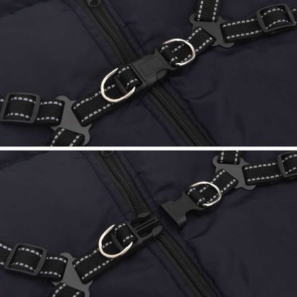 Кучешко палто ремък Водоустойчиво светлоотразително морско L48