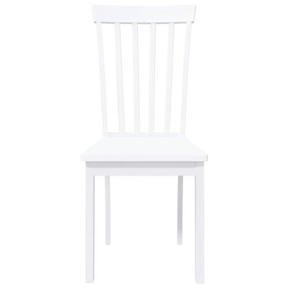 трапезни столове 2 бр. бяла масивна дървесина гума