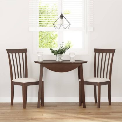 Трапезни столове с възглавници 2бр Кафяв масивна дървесина гума